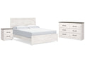Gerridan White/Gray King Panel Bedroom Set with Dresser and Nightstand