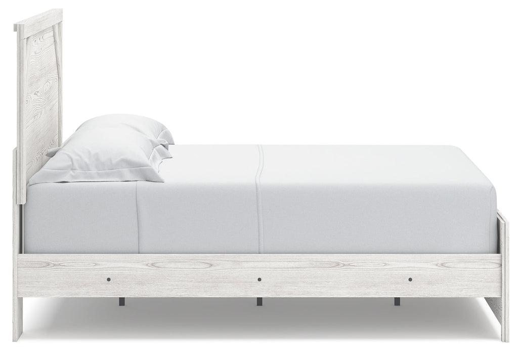 Gerridan White/Gray Queen Bed with Mirrored Dresser and Nightstand