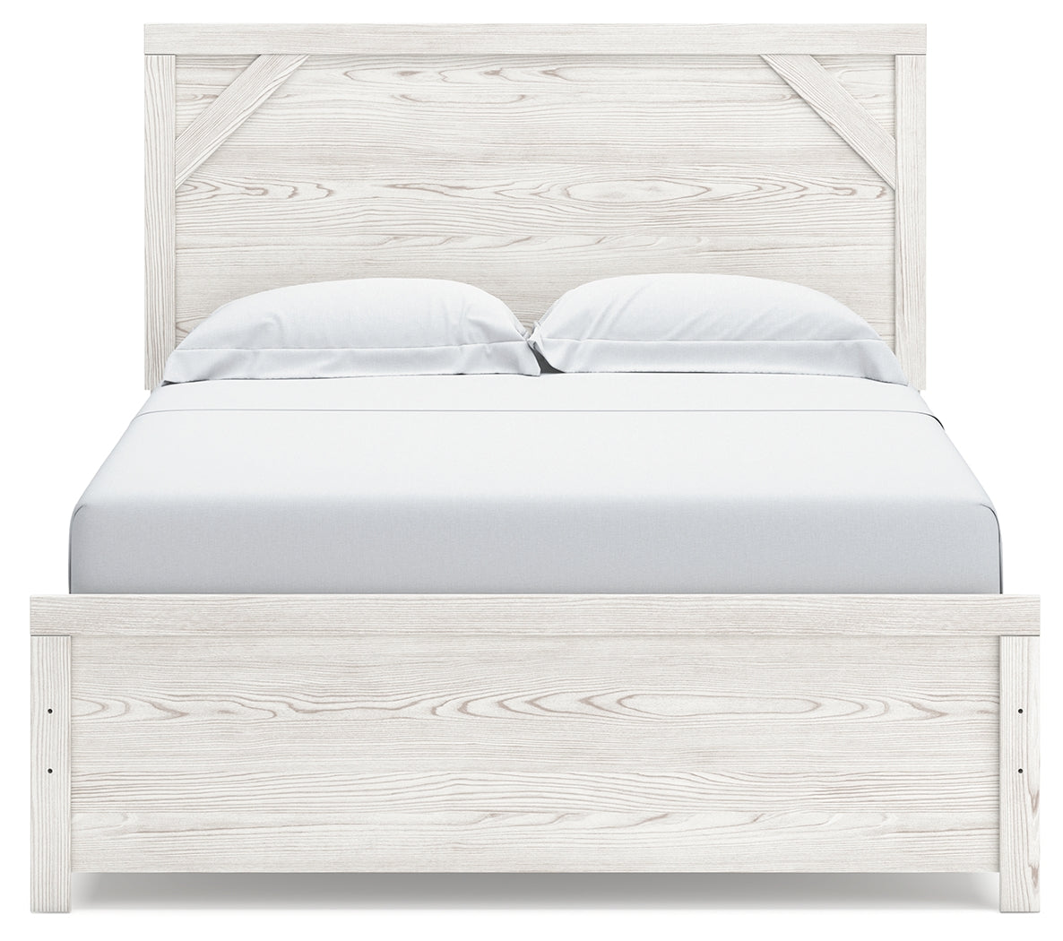 Gerridan /Gray Queen Panel Bed, Dresser, Mirror and 2 Nightstands, White