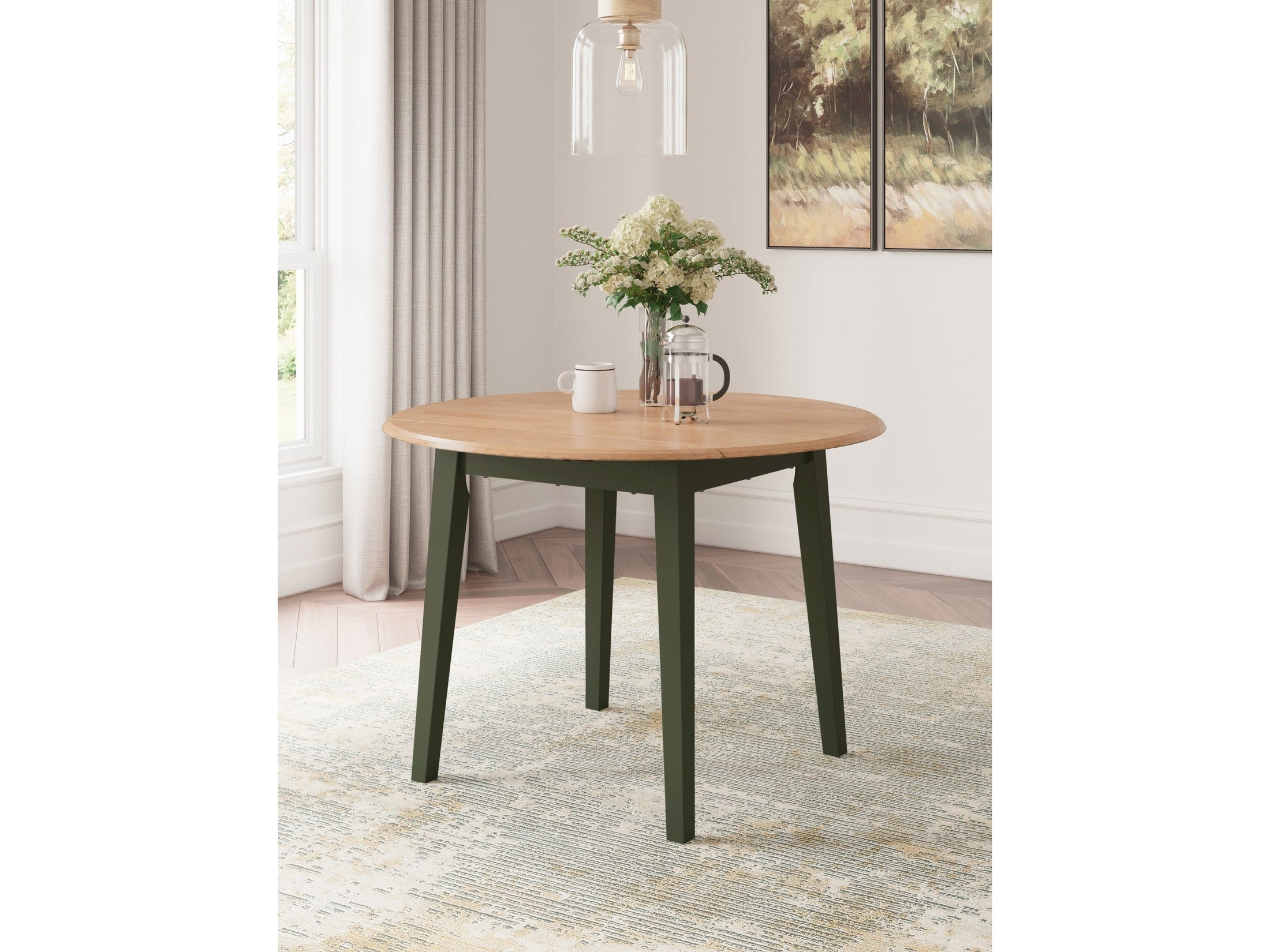 Gesthaven Natural/Green Dining Drop Leaf Table