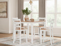 Gesthaven /White Counter Height Dining Table and 4 Barstools, Natural