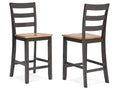 Gesthaven Natural/Brown Counter Height Dining Room Chair (Set of 2)