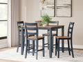Gesthaven /Blue Counter Height Dining Table and 4 Barstools, Natural