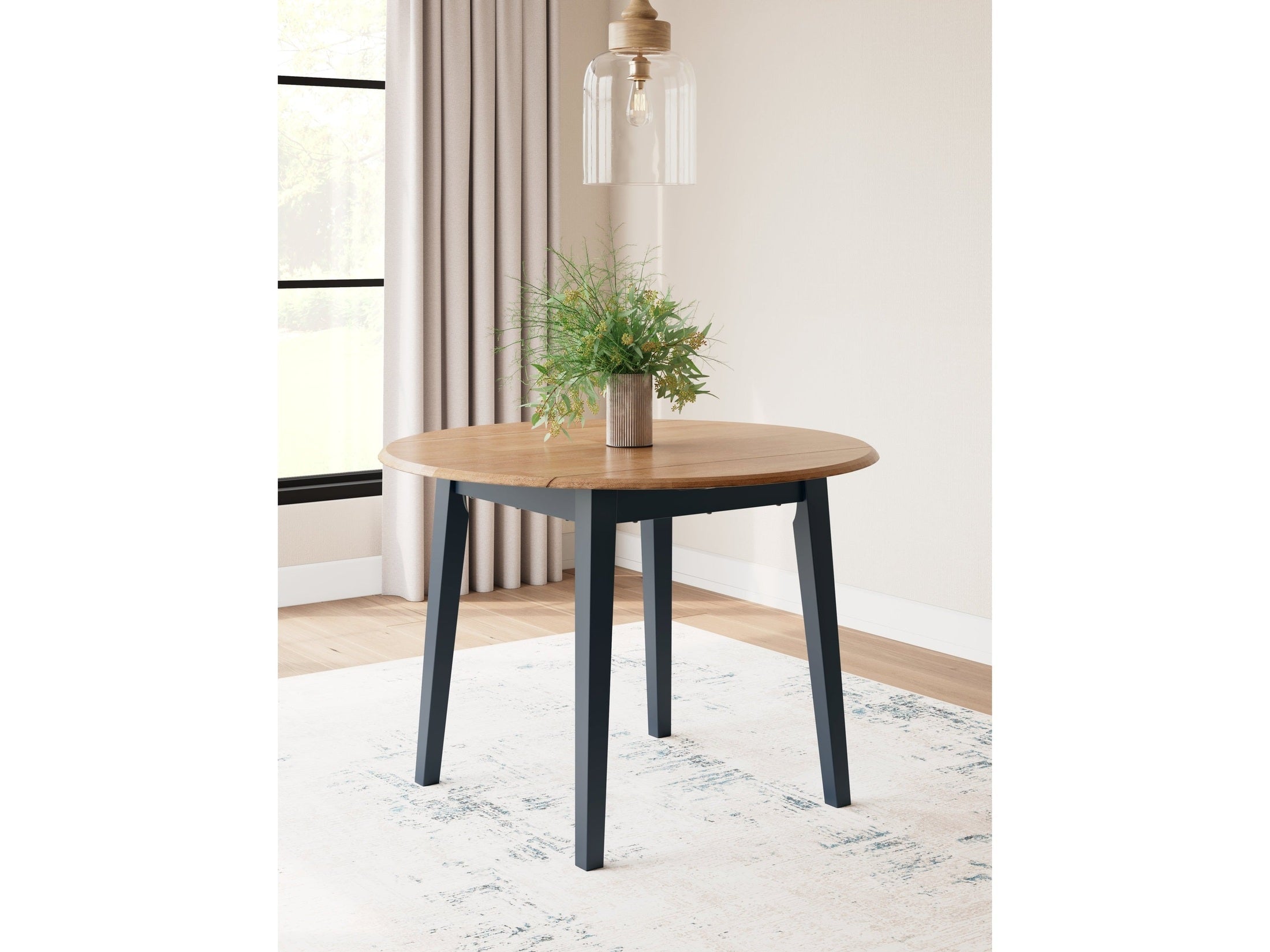 Gesthaven Natural/Blue Dining Drop Leaf Table