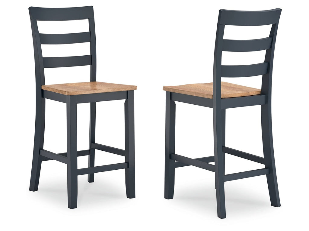 Gesthaven Natural/Blue Counter Height Barstool (Set of 2)