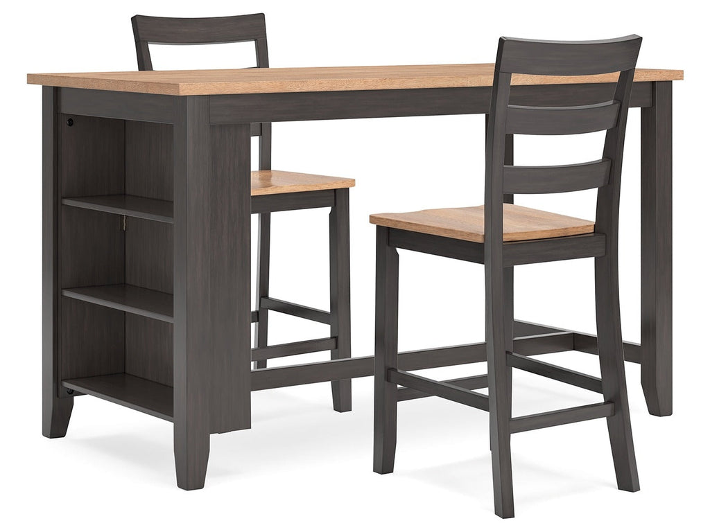 Gesthaven Counter Height Dining Table and 2 Barstools