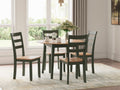 Gesthaven Natural/Green Dining Table and 4 Chairs