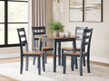 Gesthaven Natural/Blue Dining Table and 4 Chairs