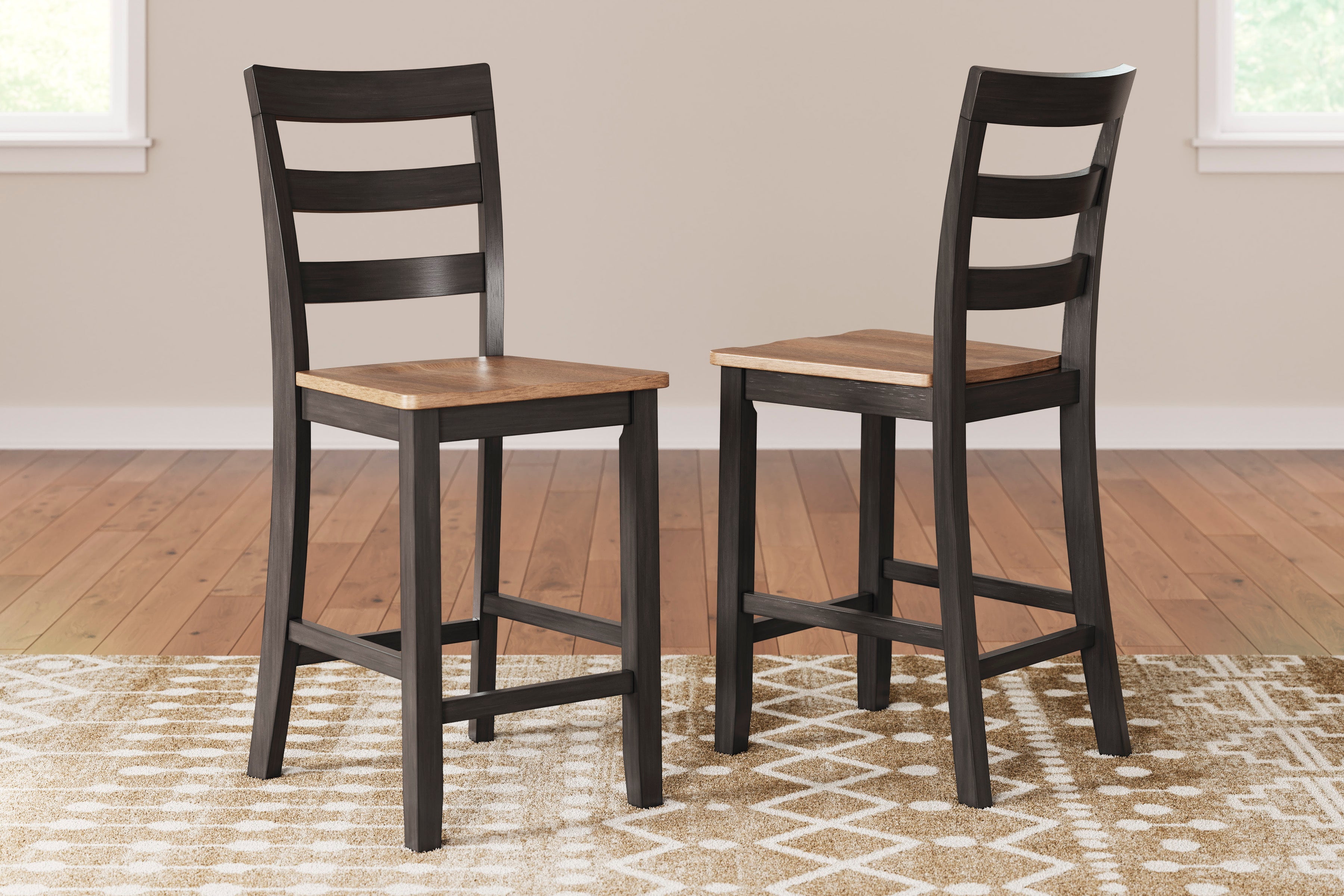 Gesthaven Natural/Brown Counter Height Dining Room Chair (Set of 2)