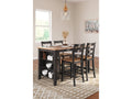 Gesthaven Natural/Brown Counter Height Dining Table and 4 Barstools