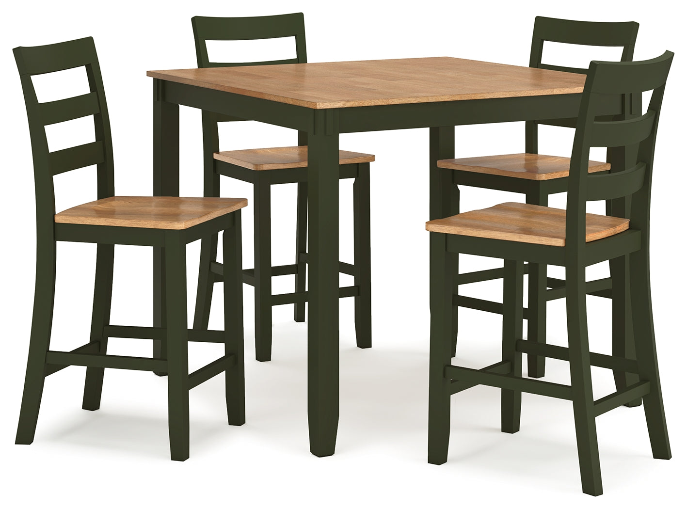 Gesthaven /Green Counter Height Dining Table and 4 Barstools, Natural
