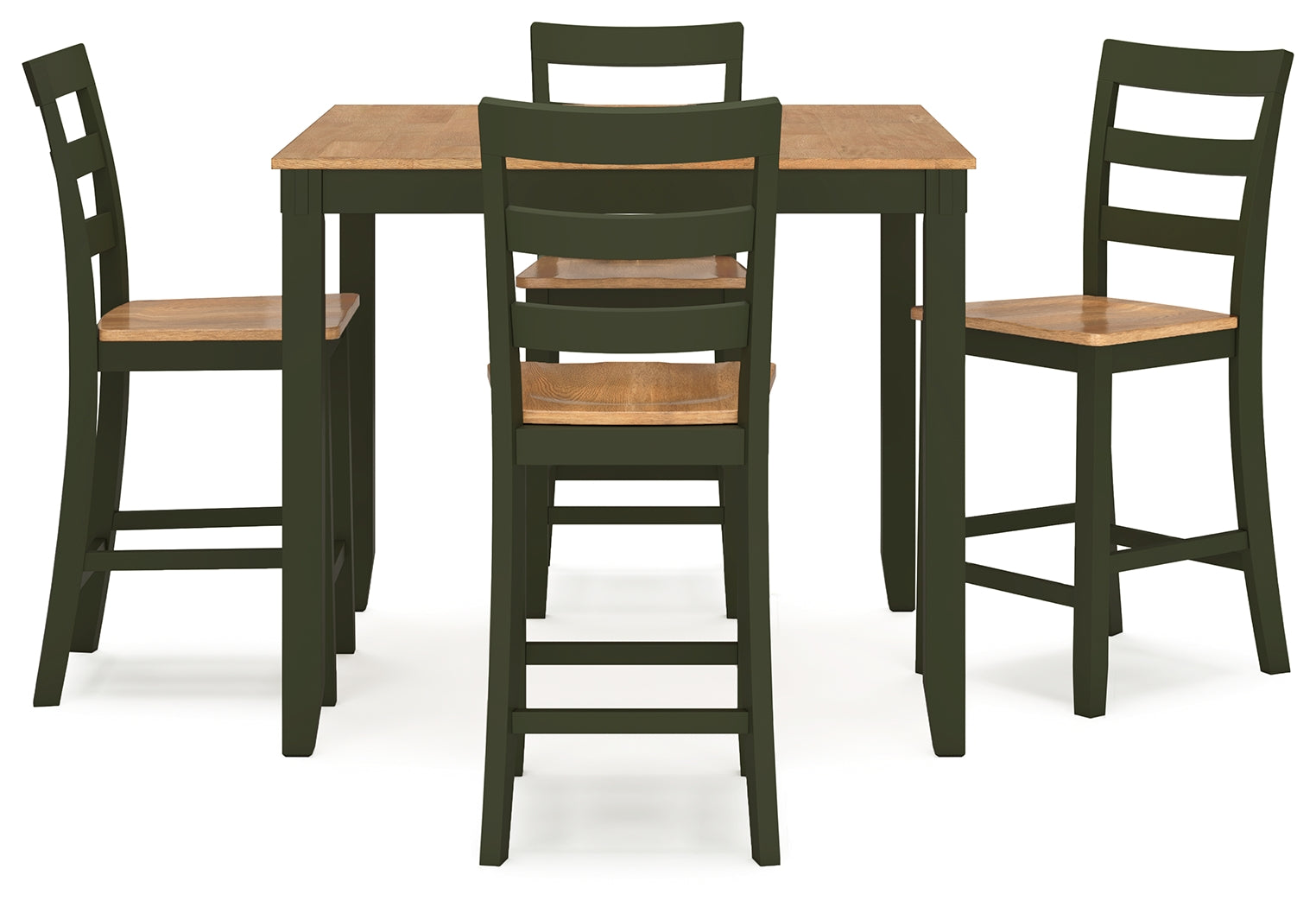 Gesthaven /Green Counter Height Dining Table and 4 Barstools, Natural