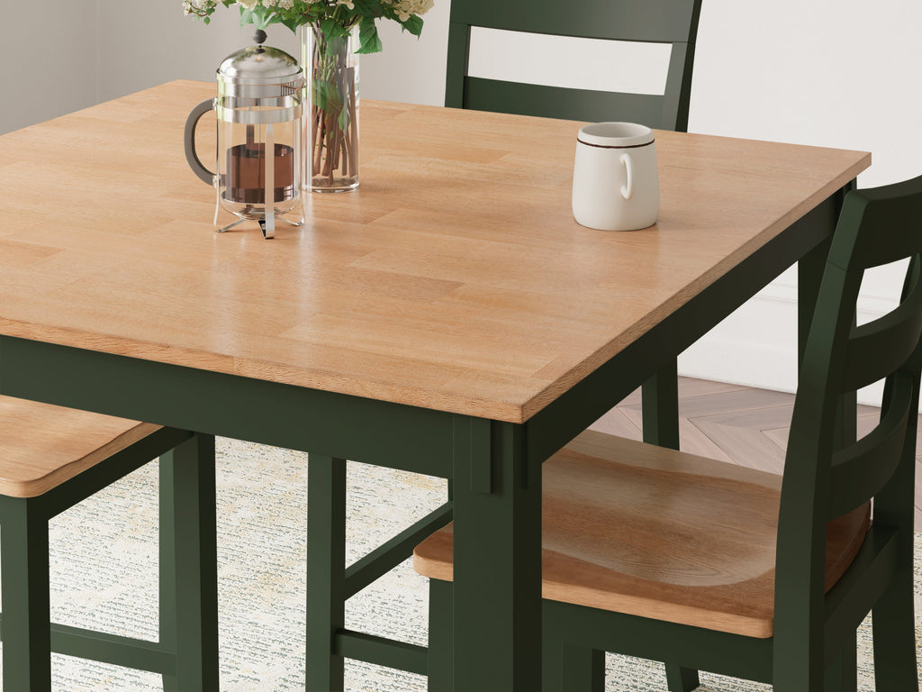 Gesthaven /Green Counter Height Dining Table and 4 Barstools, Natural