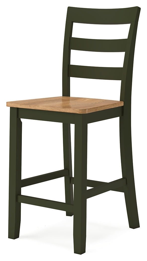 Gesthaven Natural/Green Counter Height Dining Table w/2 Barstools