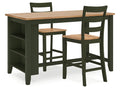 Gesthaven Natural/Green Counter Height Dining Table w/2 Barstools