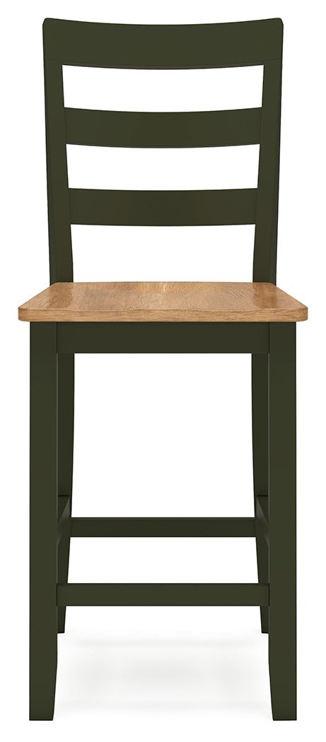 Gesthaven Natural/Green Counter Height Dining Table w/2 Barstools