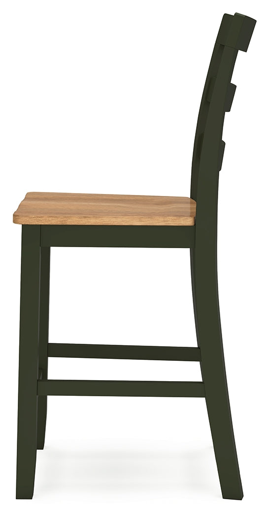 Gesthaven Natural/Green Counter Height Dining Table w/2 Barstools