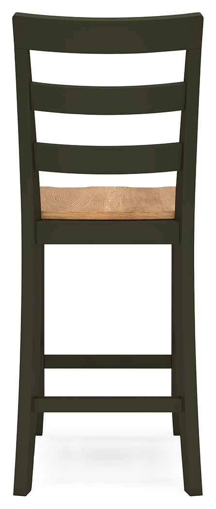 Gesthaven Natural/Green Counter Height Dining Table w/2 Barstools