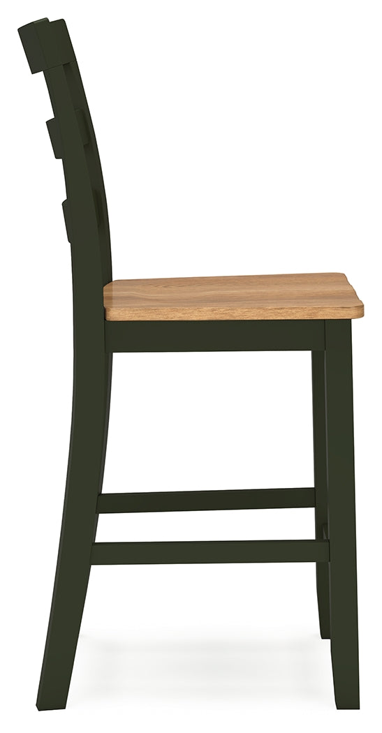 Gesthaven Natural/Green Counter Height Dining Table w/2 Barstools