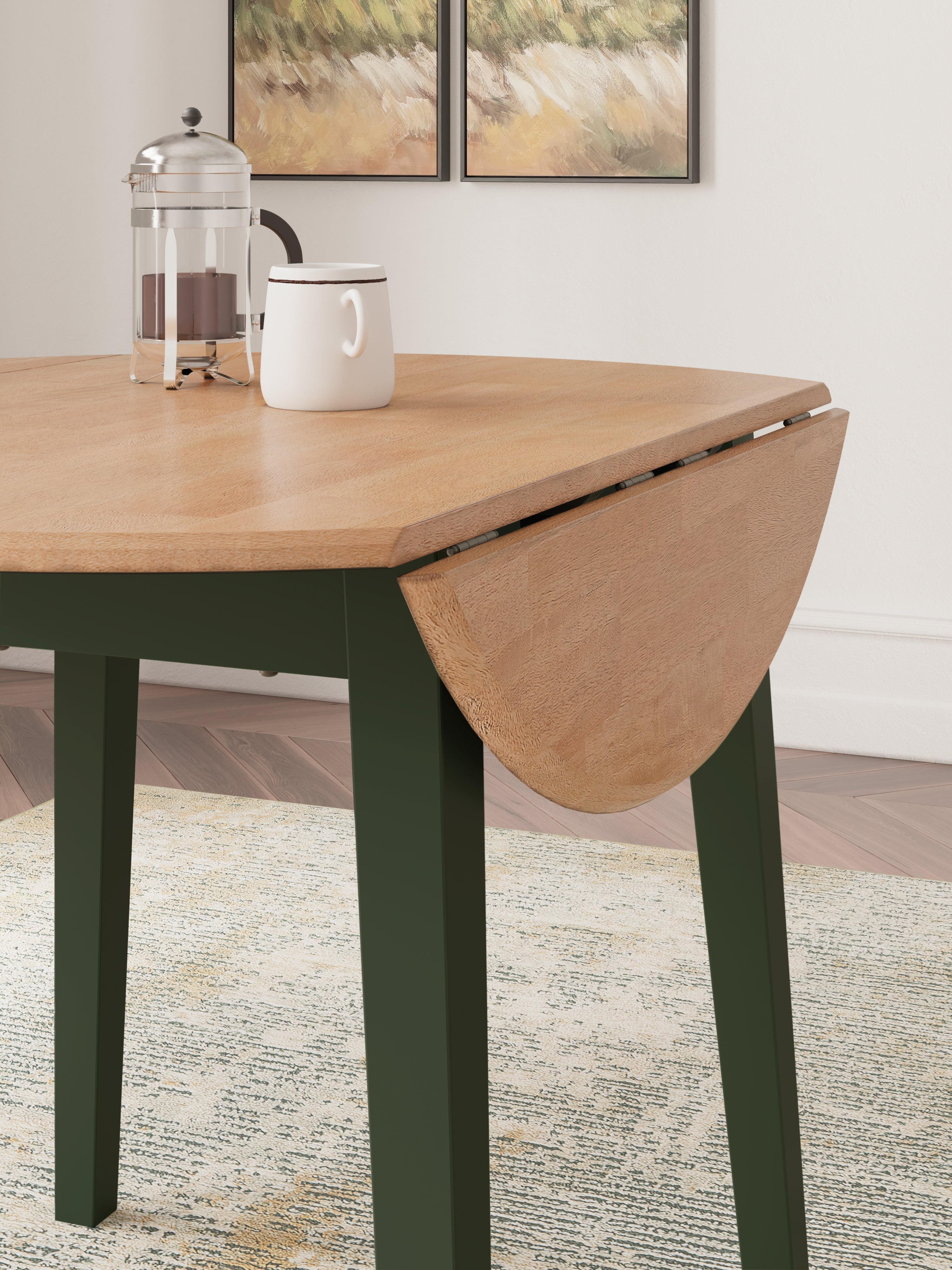 Gesthaven Natural/Green Dining Drop Leaf Table