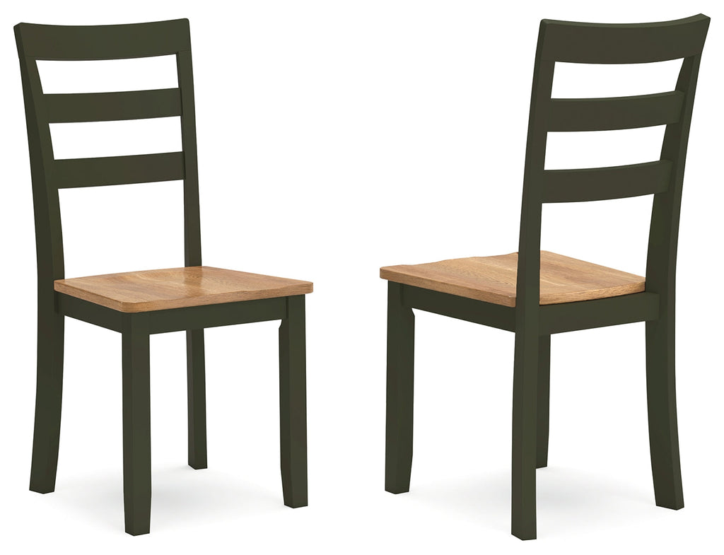 Gesthaven Natural/Green Dining Table and 4 Chairs