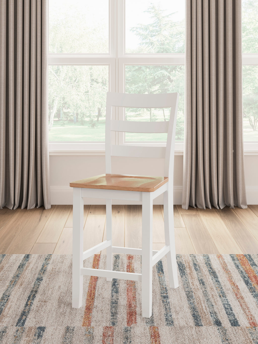 Gesthaven Natural/White Counter Height Dining Room Chair (Set of 2)