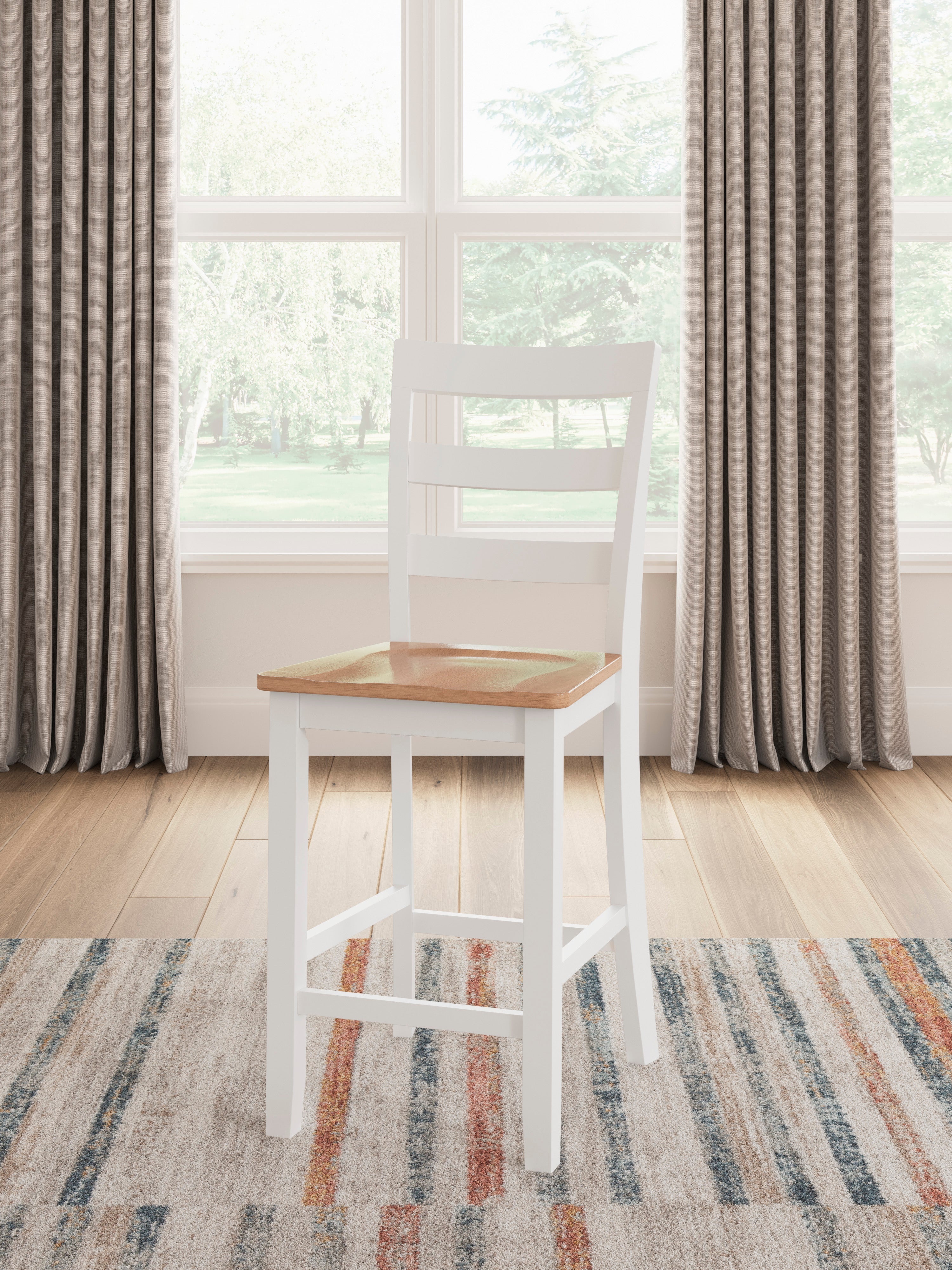 Gesthaven Natural/White Counter Height Dining Room Chair (Set of 2)