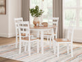 Gesthaven Natural/White Dining Table and 4 Chairs