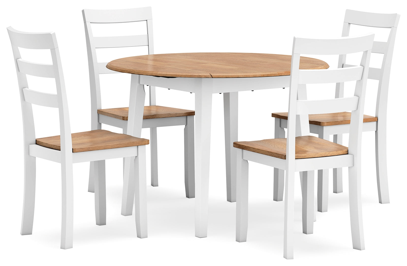 Gesthaven Natural/White Dining Table and 4 Chairs