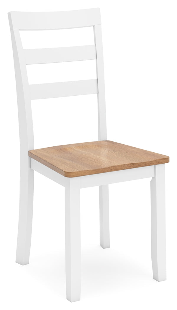 Gesthaven Natural/White Dining Table and 4 Chairs