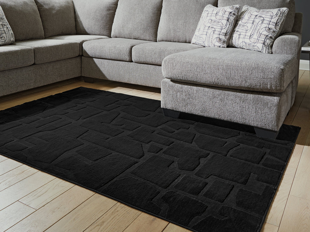 Gibbswell Black Washable Medium Rug