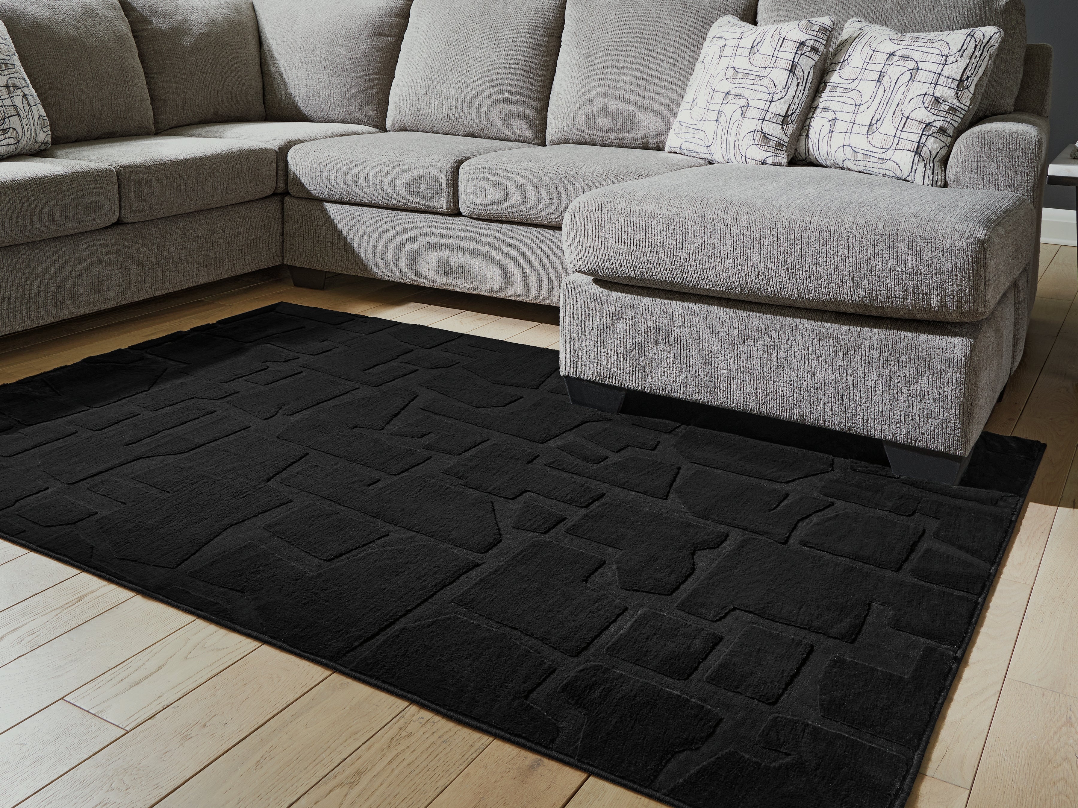 Gibbswell Black Washable Medium Rug