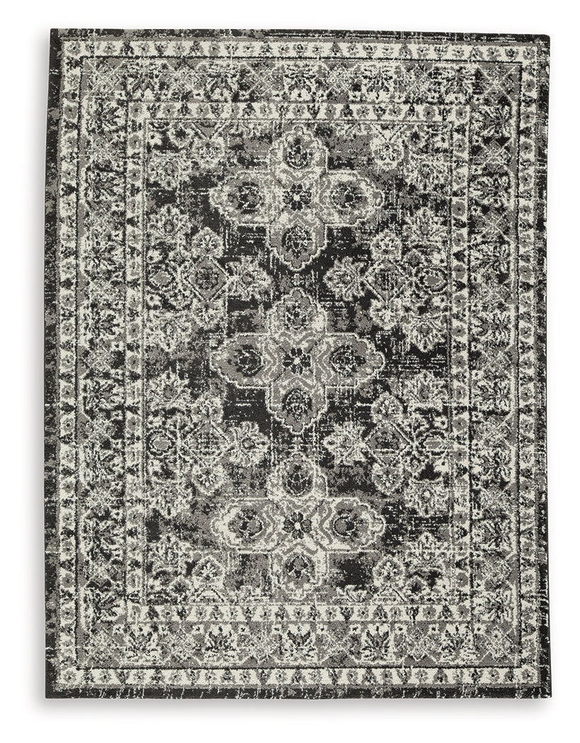 Glennisman Black/Gray/Ivory Large Rug