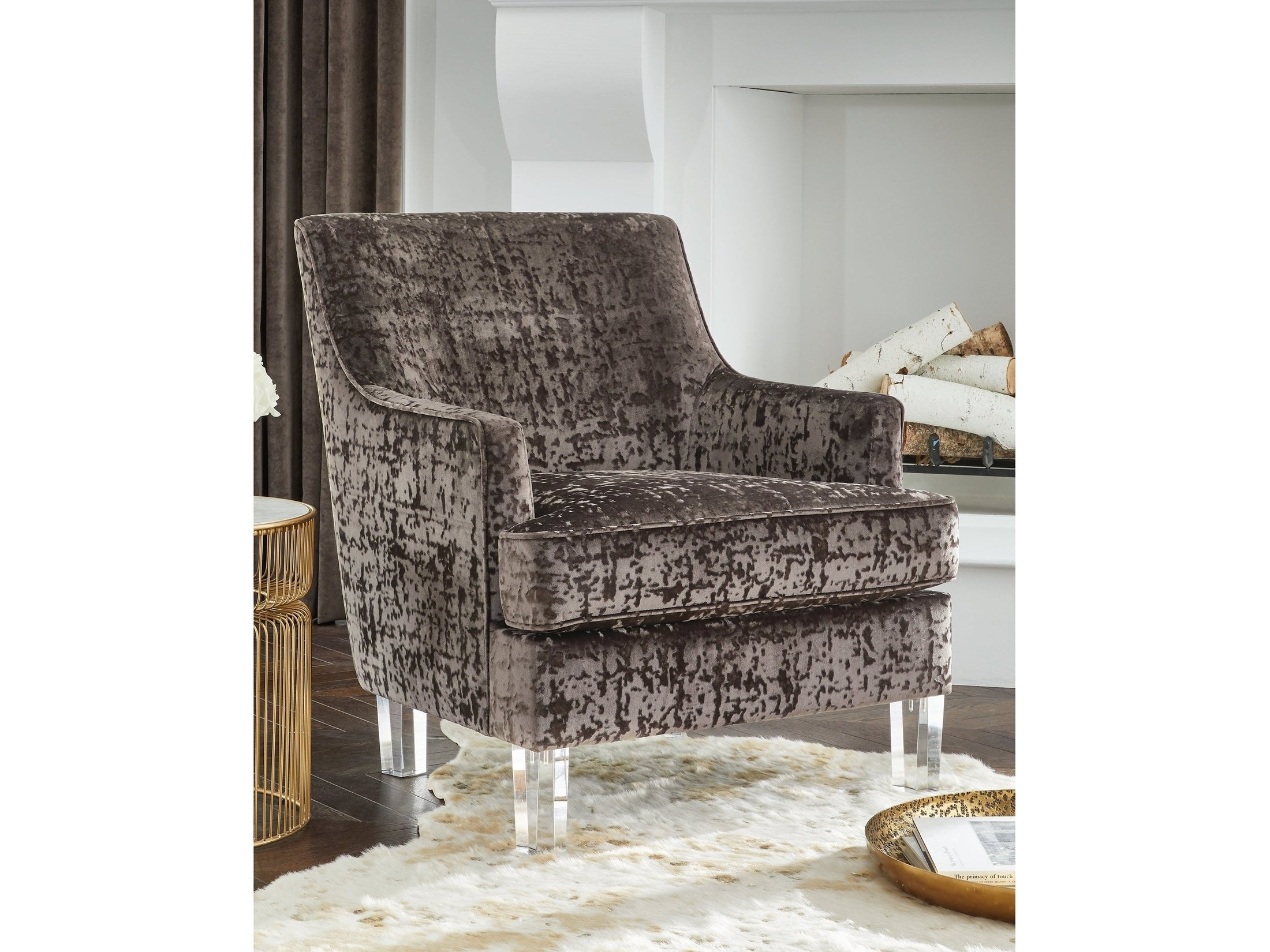 Gloriann Charcoal Accent Chair