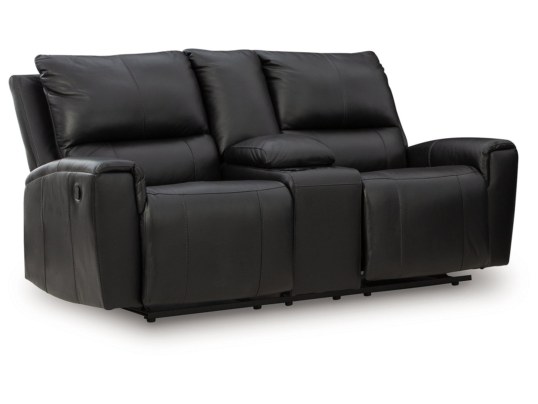 Glossmore Black DBL Rec Loveseat w/Console