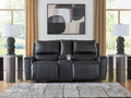Glossmore Black DBL Rec Loveseat w/Console