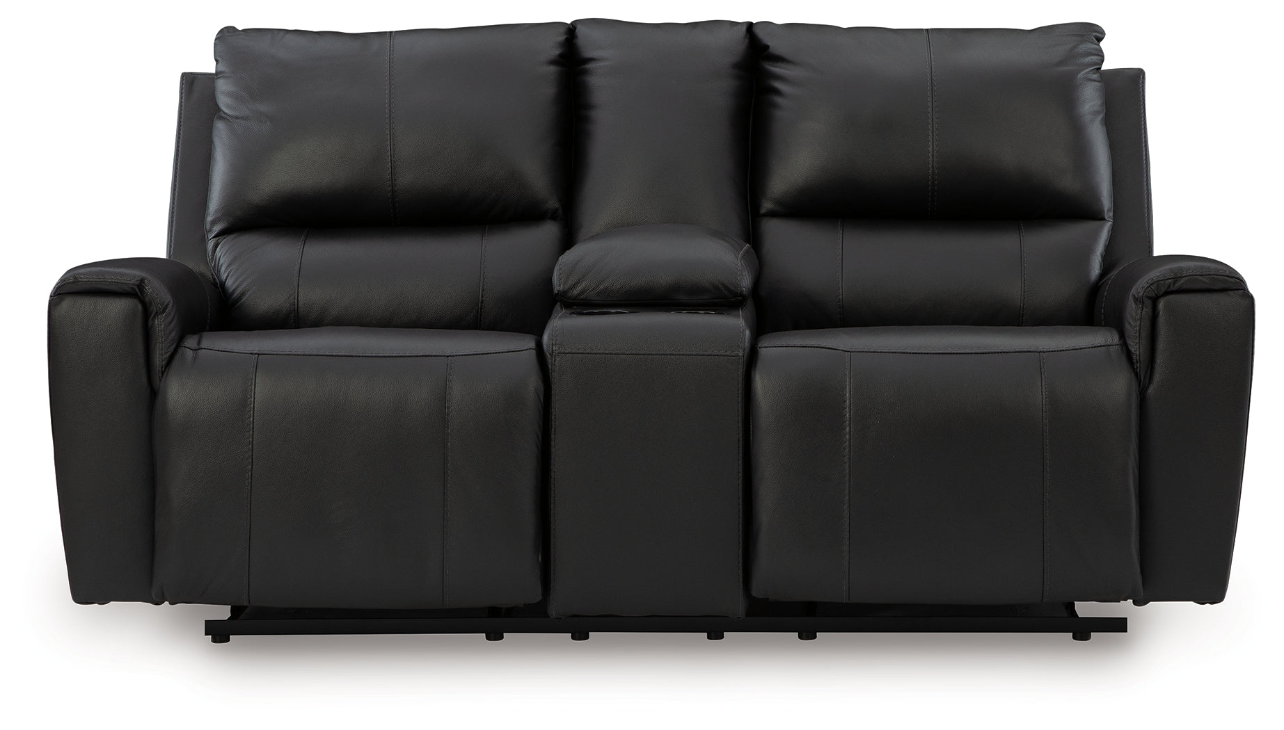 Glossmore Black DBL Rec Loveseat w/Console
