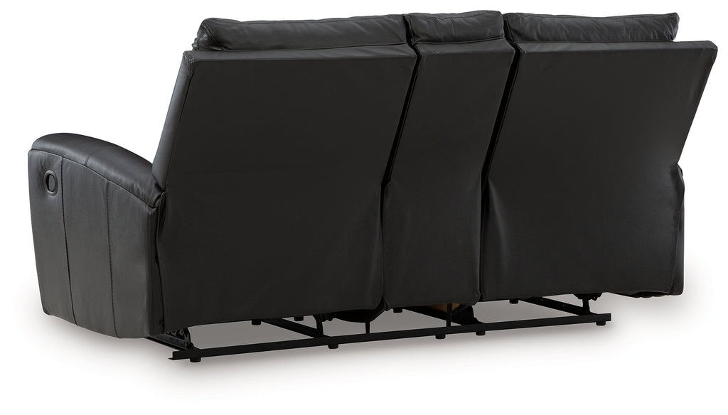 Glossmore Black DBL Rec Loveseat w/Console