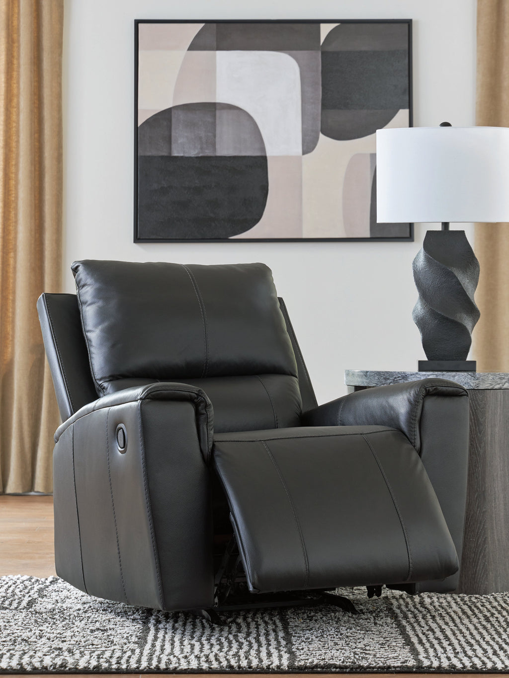 Glossmore Black Rocker Recliner