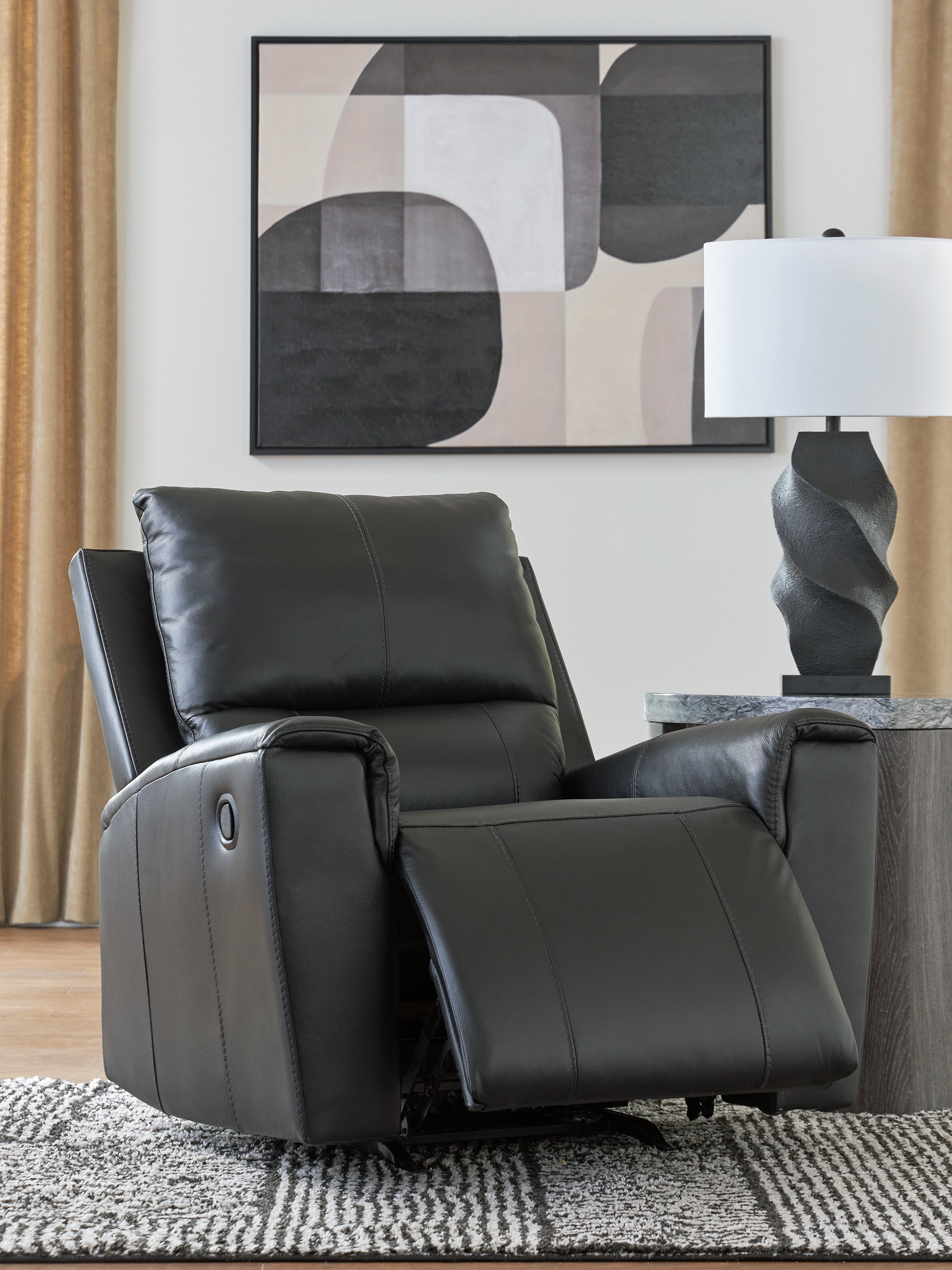 Glossmore Black Rocker Recliner