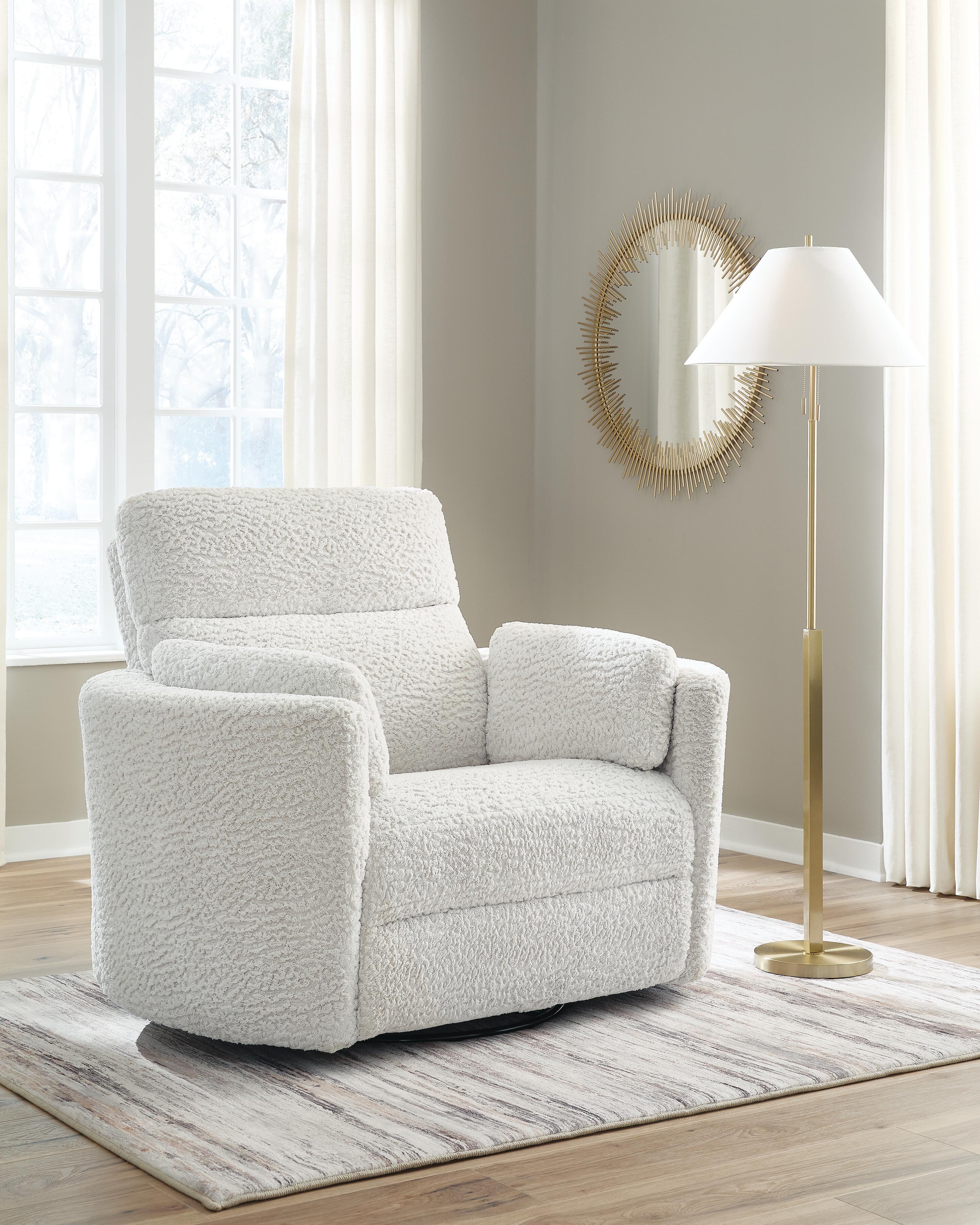 Gosaldo Silver Swivel Power Glider Recliner