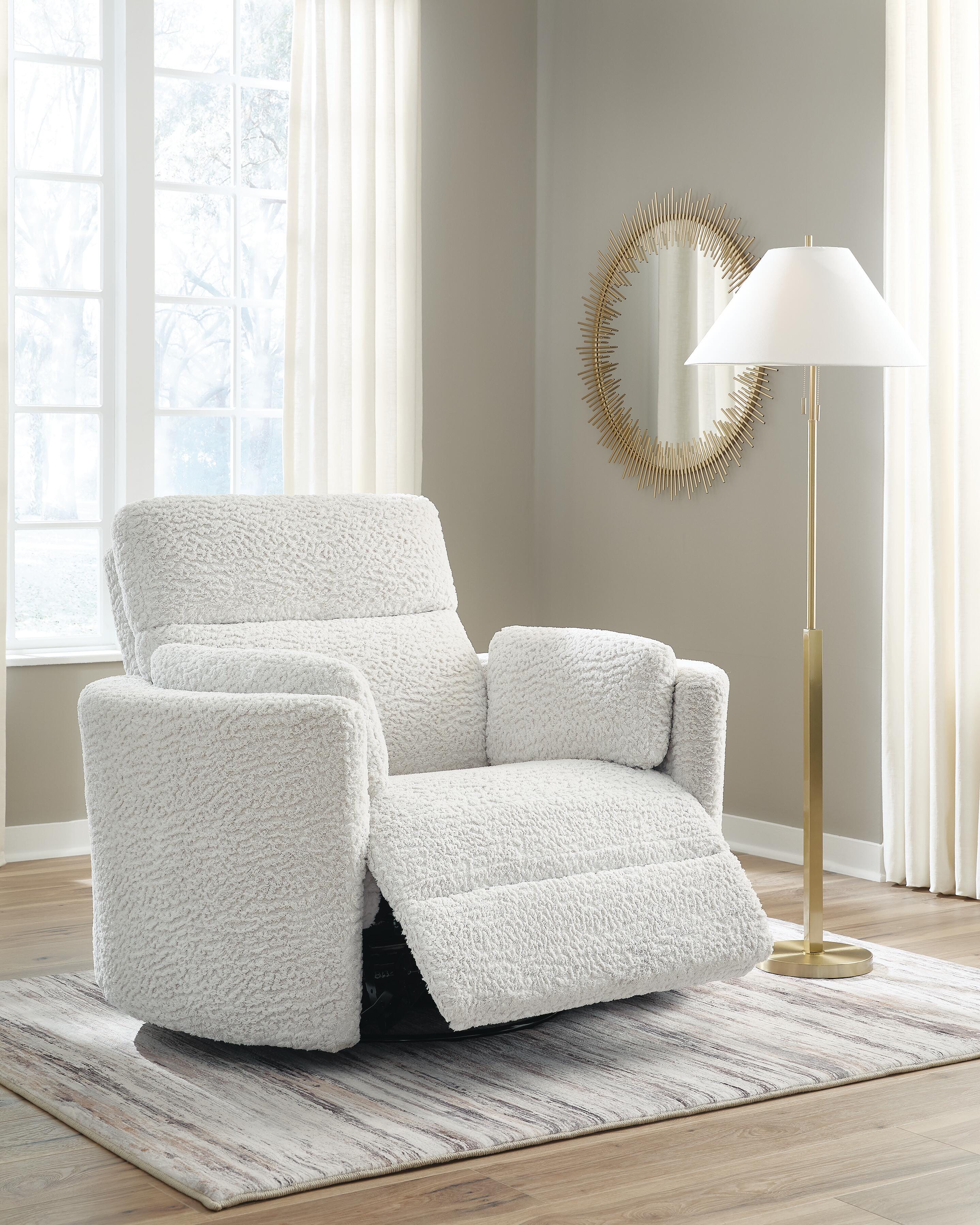 Gosaldo Silver Swivel Power Glider Recliner