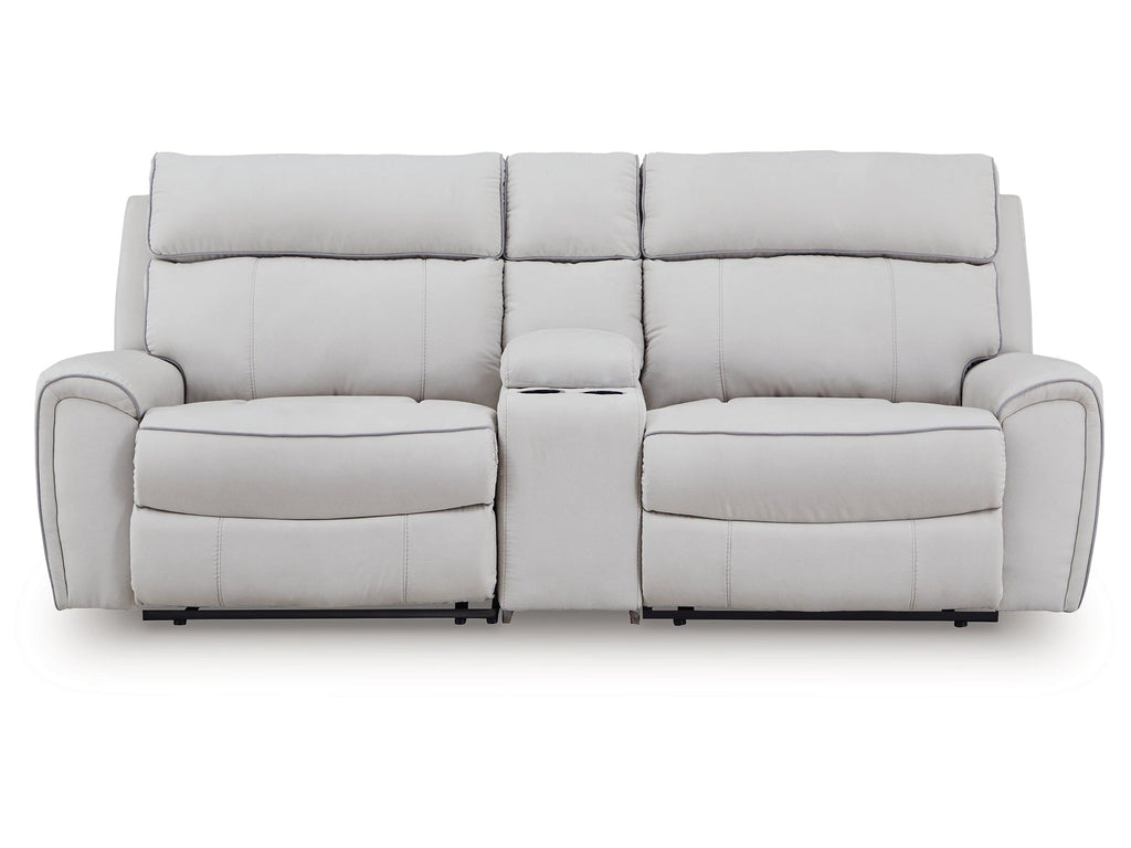 Grafton Pike Pearl/Ash 3 Pc Dual Power Reclining Modular Loveseat