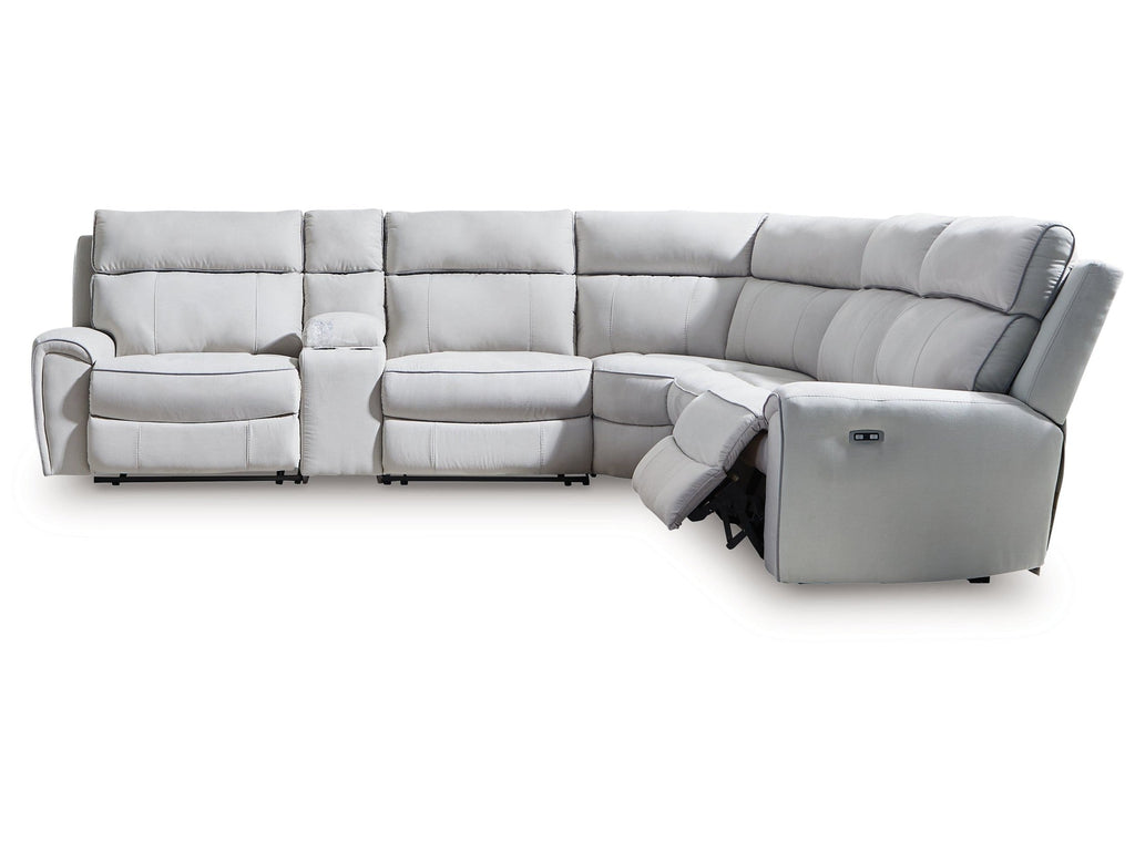 Grafton Pike Pearl/Ash 6 Pc Dual Power Reclining Sectional