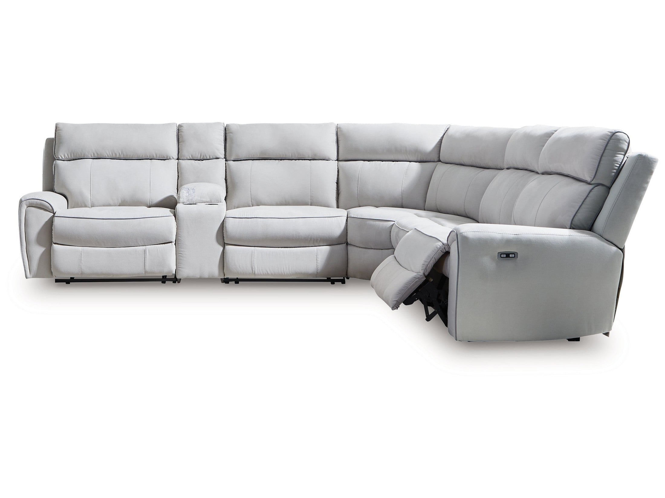 Grafton Pike Pearl/Ash 6 Pc Dual Power Reclining Sectional