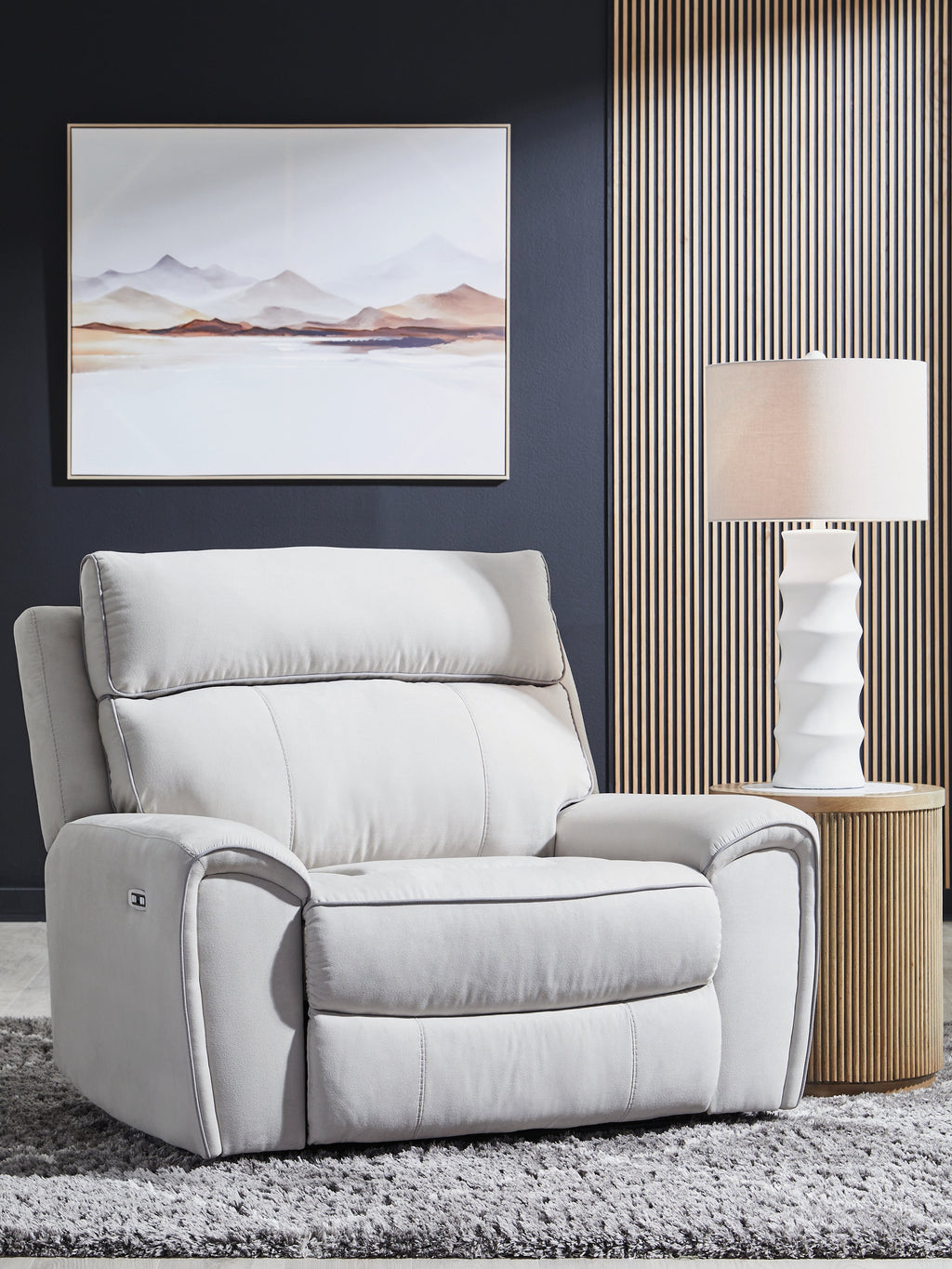 Grafton Pike Pearl/Ash Power Recliner