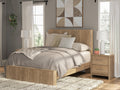 Gramburg Warm Natural Brown Queen Panel Platform Bed