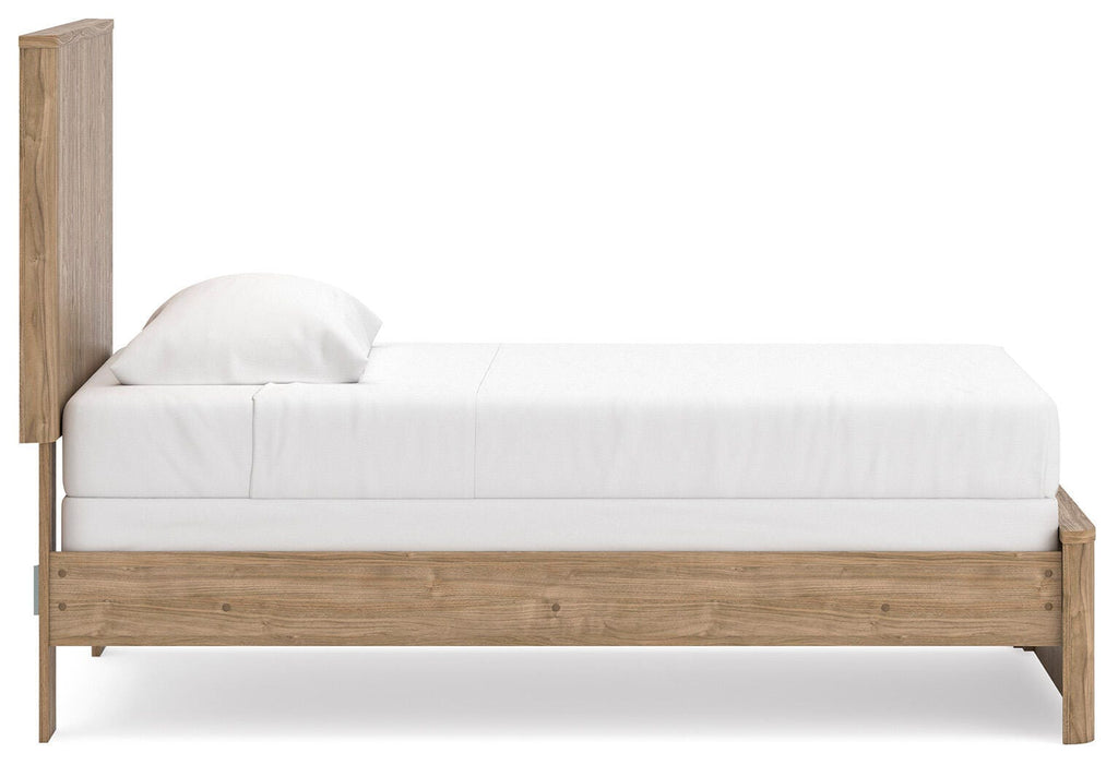 Gramburg Warm Natural Brown Twin Panel Bed