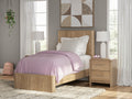 Gramburg Warm Natural Brown Twin Panel Platform Bed