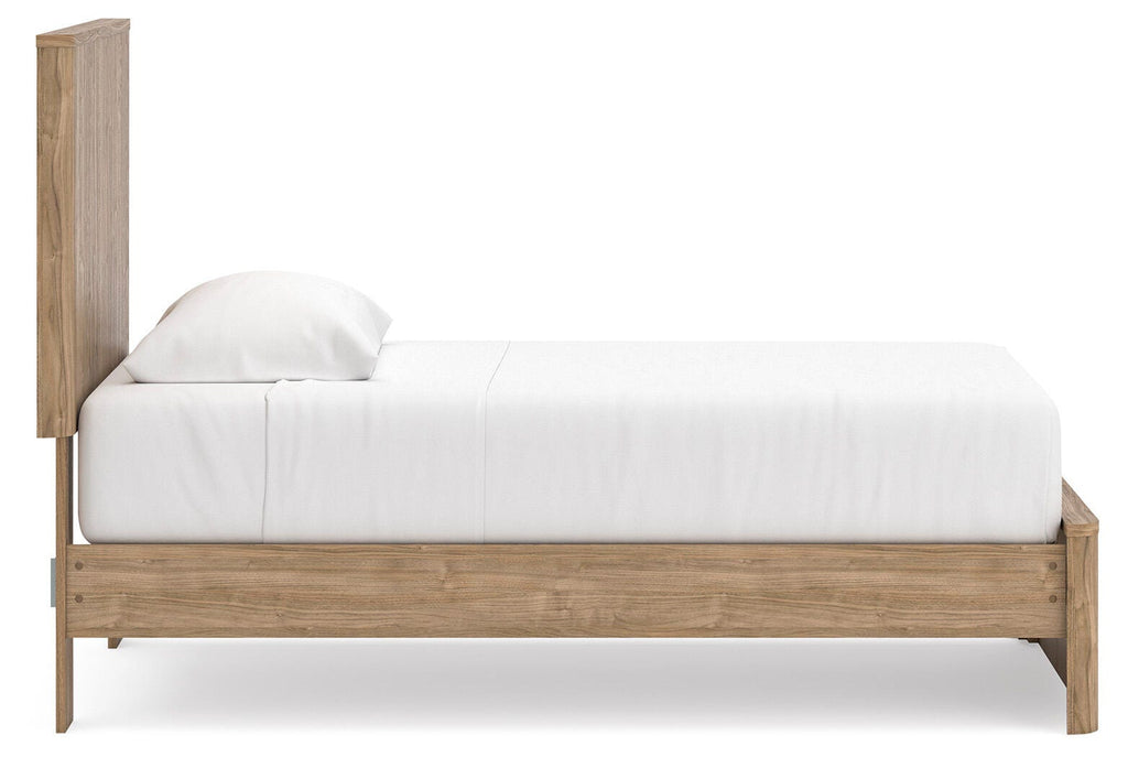 Gramburg Warm Natural Brown Twin Panel Platform Bed